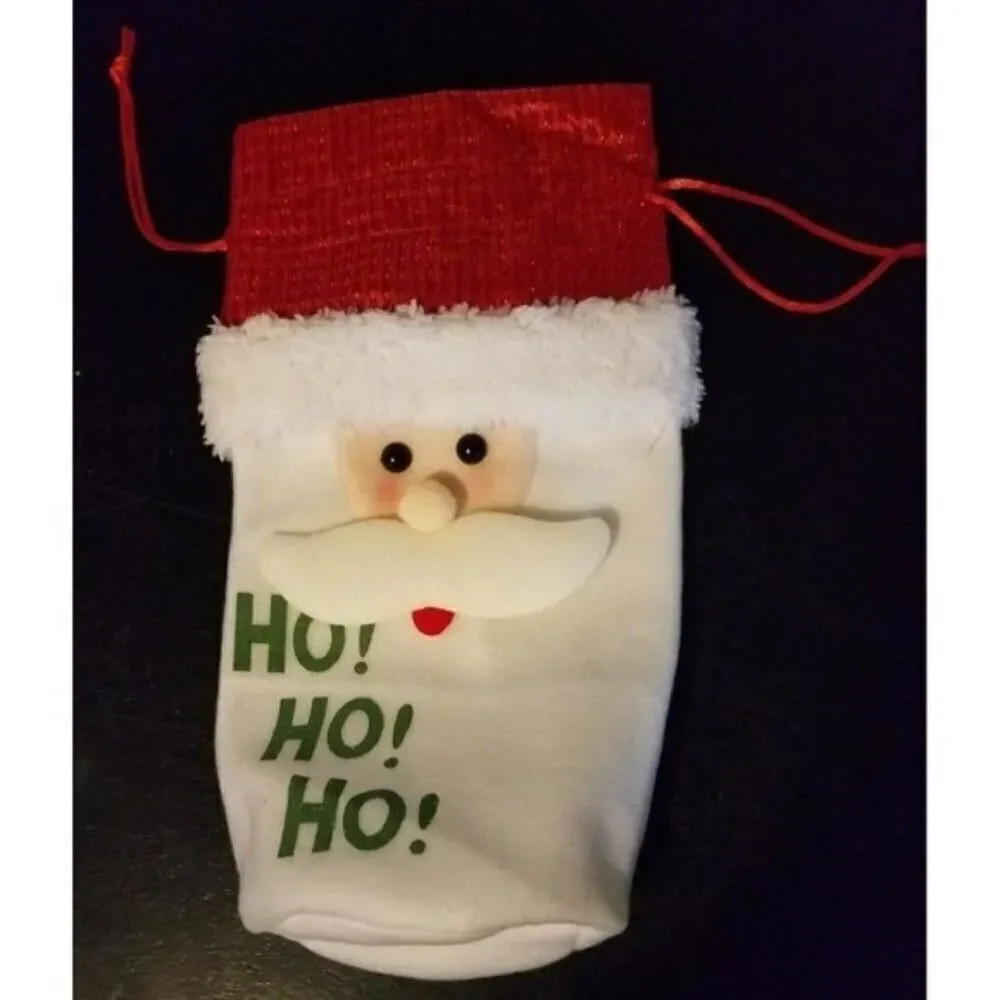 Christmas Santa Wine Bottle Gift Bag HO! HO! HO!
